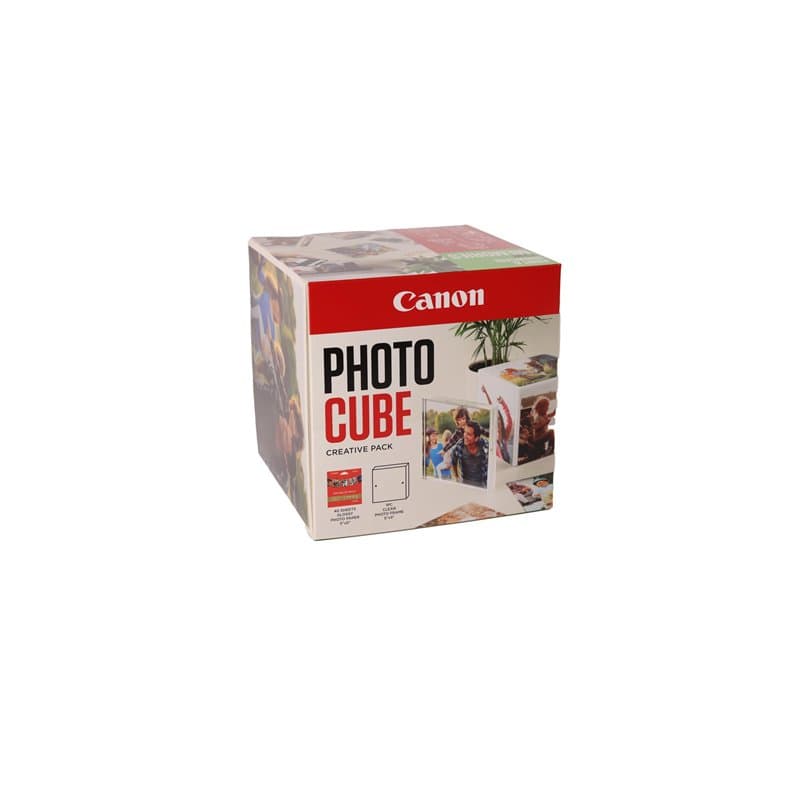 Pack Créatif Canon Photo Cube - Papier Photo Brillant 5x5" avec Cadre