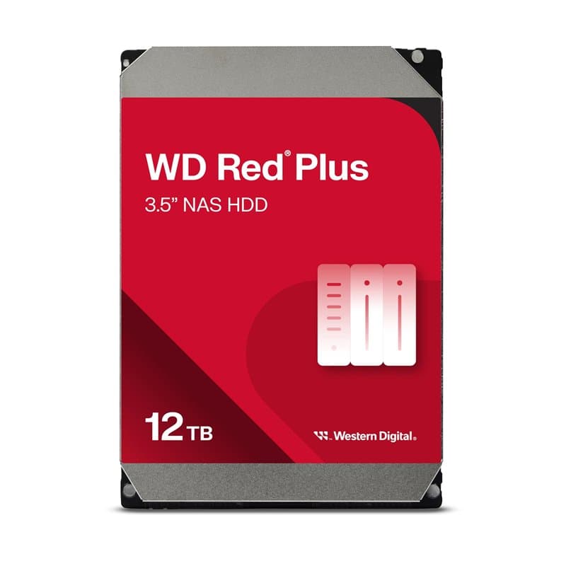 WD Red Plus 12TB NAS Disque Dur Interne 3,5" – 7200 RPM Classe, SATA GB/s, CMR, 512MB Cache