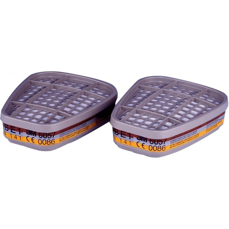 3M 6057 Abe1 Lot de 2 filtres de gaz acides et vapeurs organiques