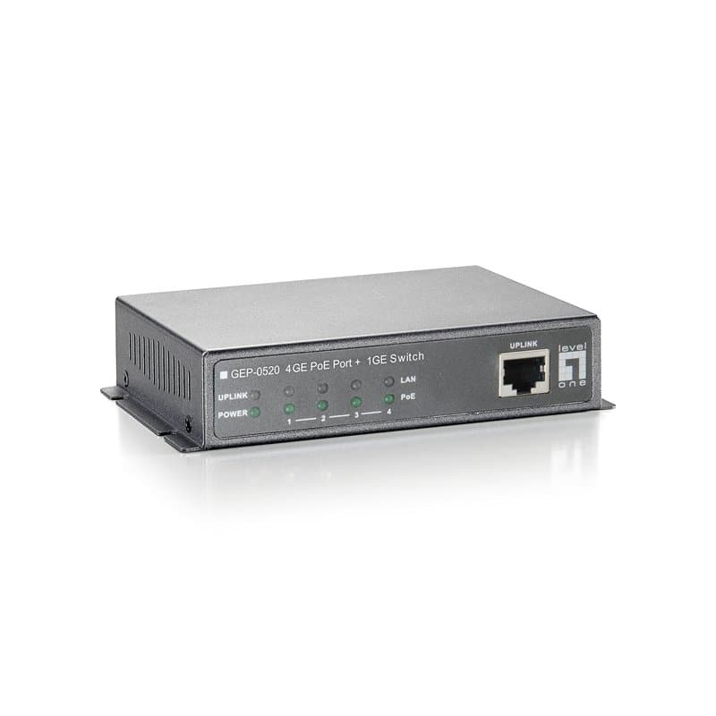 LevelOne GEP-0520 commutateur réseau Gigabit Ethernet (10/100/1000) Connexion Ethernet, supportant l'alimentation Via ce Port (P