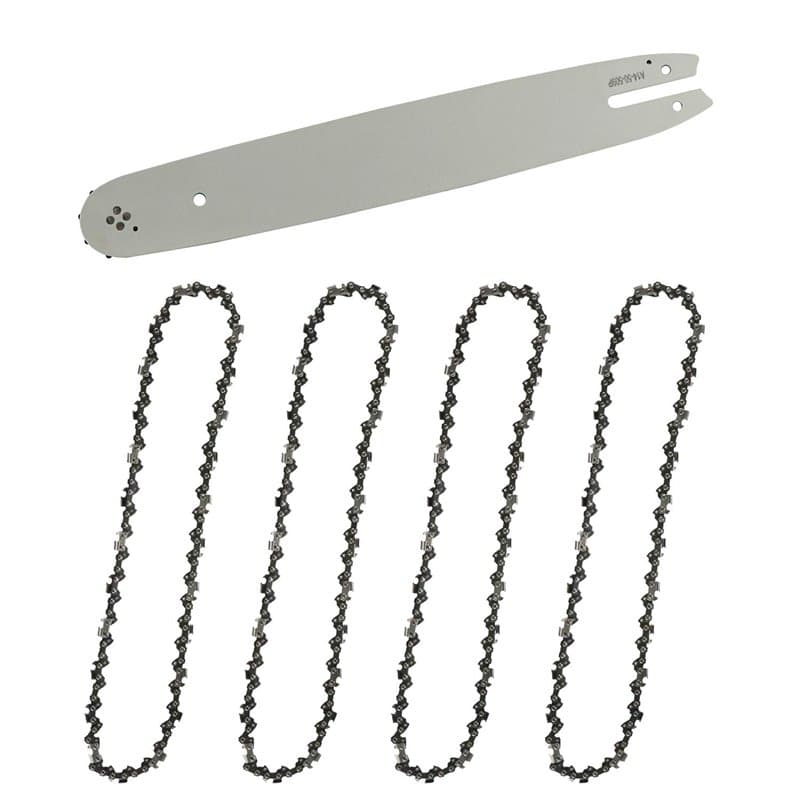 Guide-chaîne & 4 Chaînes de tronçonneuses,Guide tronçonneuse 35cm,Chaînes de tronçonneuses à gouges carrées 3/8" 1,3 mm 50 maill