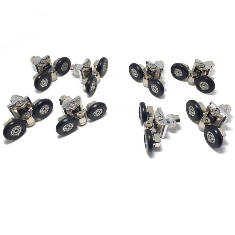 Lot de 8 roulettes pour porte de douche simple/glissières/roues/poulies Diamètre 25 mm Pièces de rechange en alliage de zinc