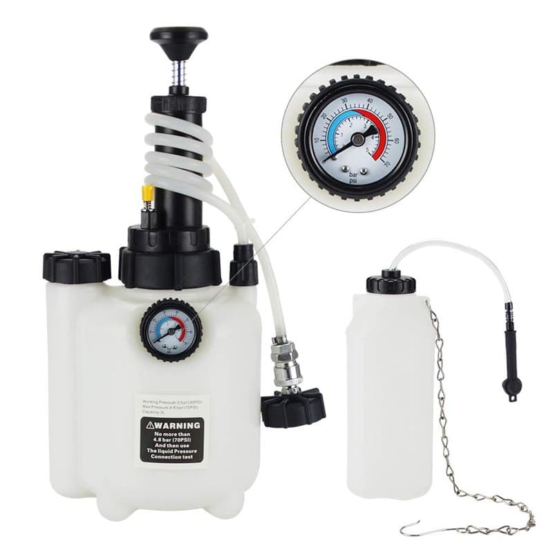 Anesty Purgeur de Frein, 3L Kit Purge Purgeur de Freins, Purgeur de Liquide de Frein Voiture et d’Embrayage avec 1L Bouteille de