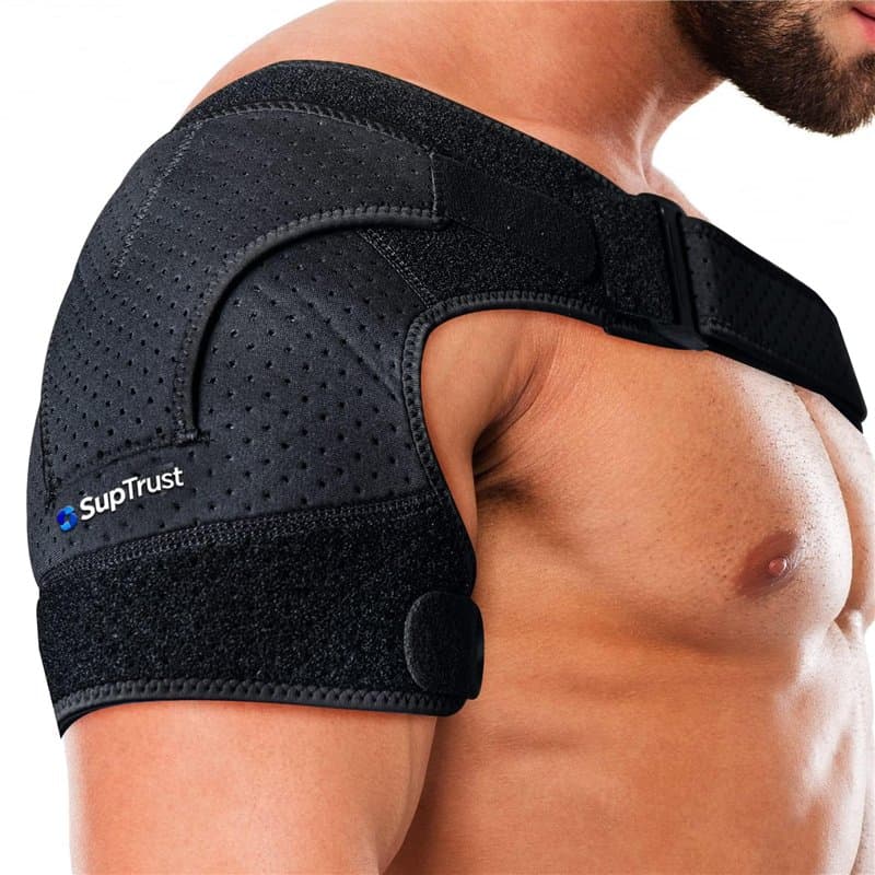 Suptrust Attelle d'épaule de récupération pour homme et femme, soutien de stabilité, ajustement réglable, soulagement des blessu