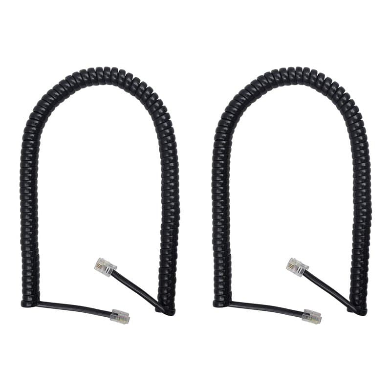 Duttek Cordon Telephone, Cable Telephone Fixe Noir, Câble pour combiné de téléphone, Câble spiralé RJ9 de 1 à 3 m de Long déroul