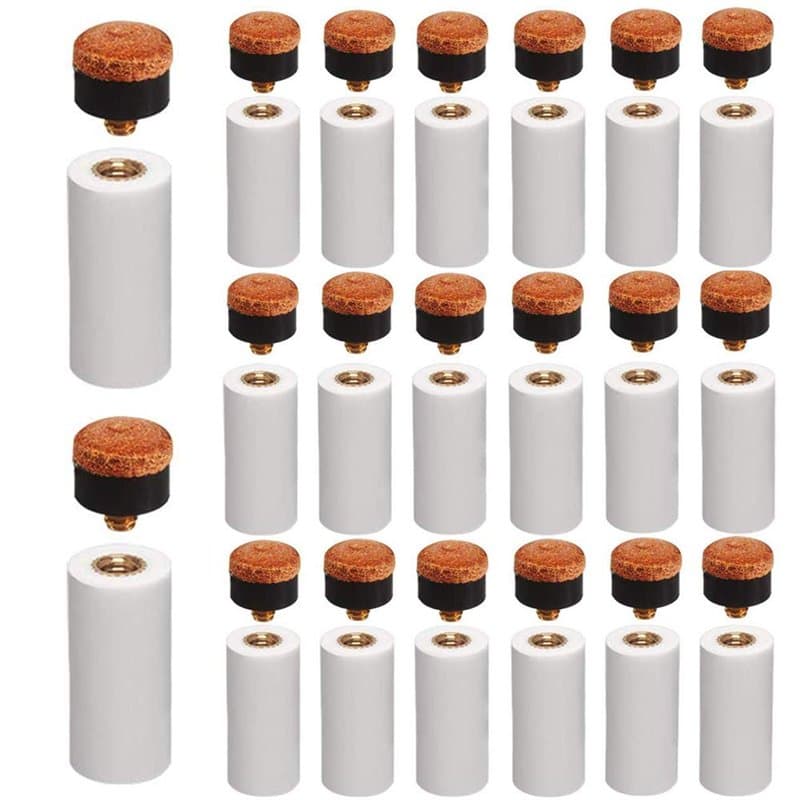 Amacoam Embout Queue Billard 20 Pièces 12 mm Rigide de Billard Cue Conseils Laiton à Visser à Pointes de Rechange avec Billard B