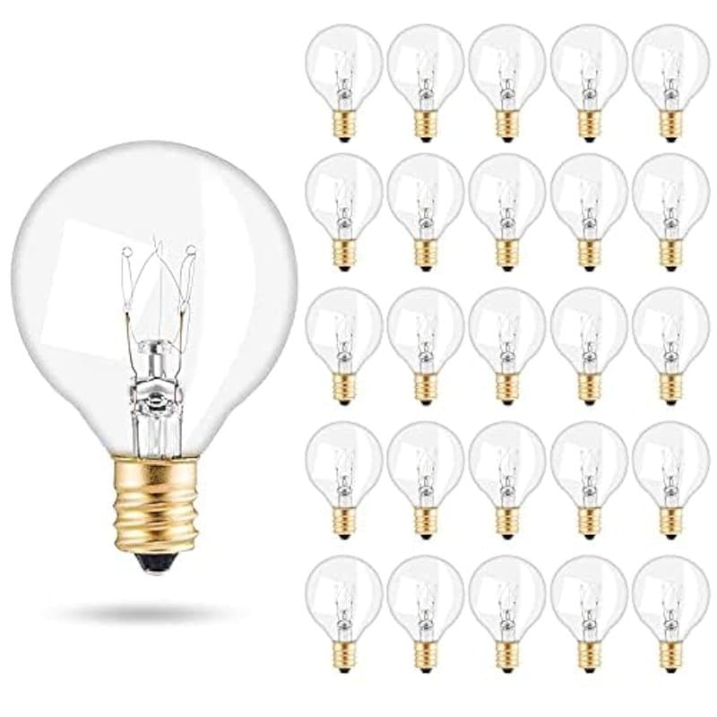 Weskjer Ampoules de Remplacement G40, 25 PCS E12 Ampoules en Verre Ampoules Globe G40 7W Globe Ampoule Extérieure Résistance à l