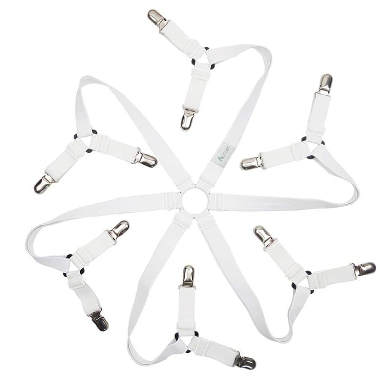 Acoser Feuille Sangles, Long, réglable Drap de lit Clip, 6 Côtés Triangle, adapté pour toute taille Lit, DE TABLE
