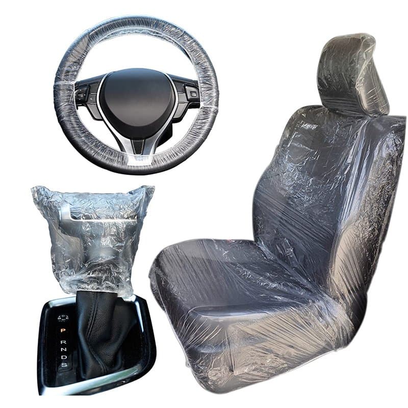 Auptiz 10pcs de Housses de Siège Auto Unidirectionnelles Faites de Protections en Plastique, Imperméable Et Anti-poussière Houss