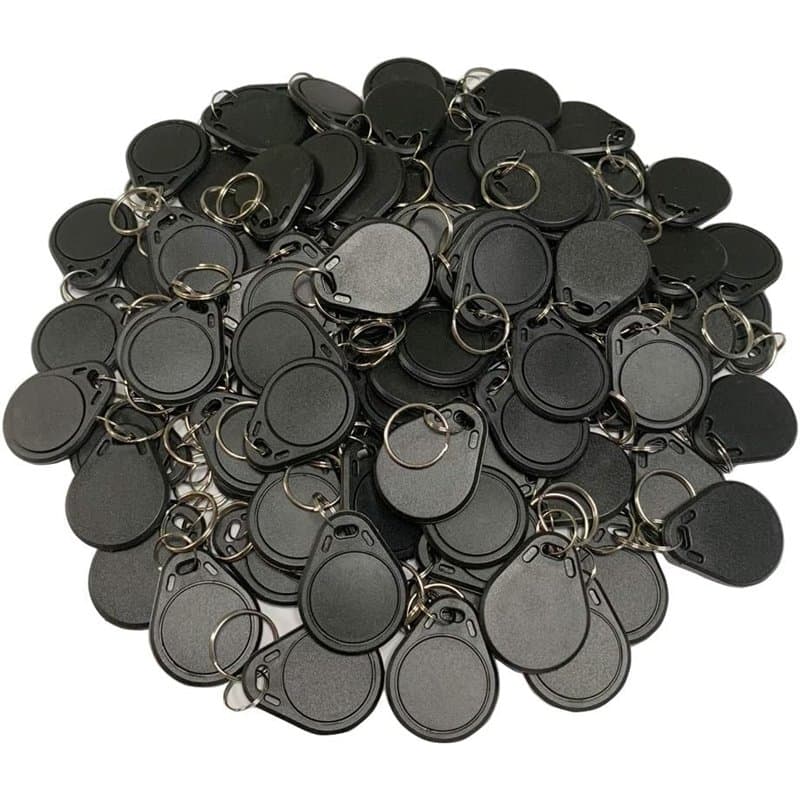 OBO HANDS (Lot de 100 Étanche ABS 13,56 MHz MF Classic 1K Iso 14443 a NFC RFID Jeton, RFID KeyFob, Étiquette RFID,Noir
