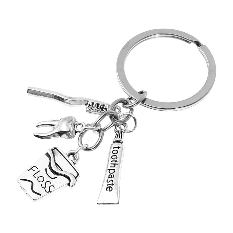 Amosfun porte-clés dentifrice brosse à dents dentifrice porte-clés pendentif pour dentiste assistant hygiéniste dentaire cadeau