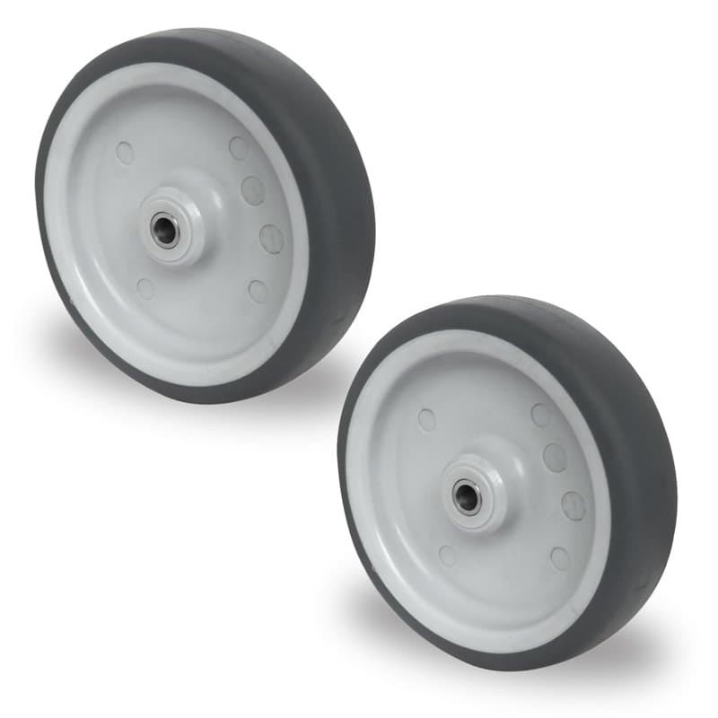 Lot de 2 roues encastrables – Axe de 150 mm – En TPE – Roulettes pour appareil, roulettes pour chariot de manutention