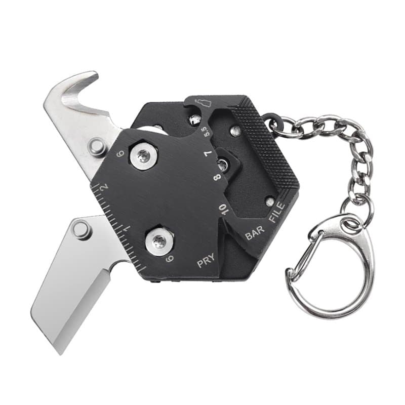 Outil Multifonction 14 en 1 Couteau Suisse outil de poche multifonction Porte clef multifonction pour Camping Randonnée