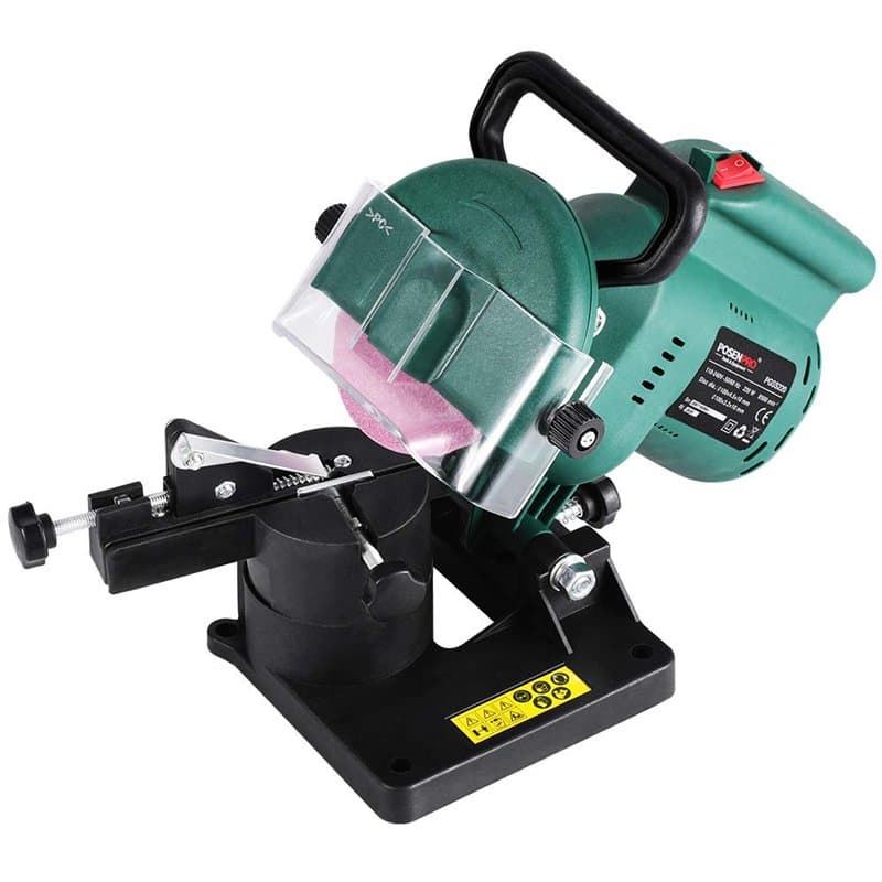 POSENPRO Affûteuse de chaîne de tronçonneuse électrique 220 W, 8500 tr/min, réglage de l'angle d'affûtage avec échelle, affûteur
