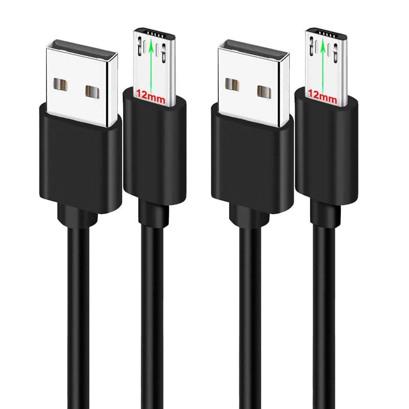 2x 1M Câbles Micro USB à Pointe Extra Longue pour Téléphones Blackview OSCAL S60 (Pro) BV4000 BV4900 BV4900s BV5500 Plus BV5800
