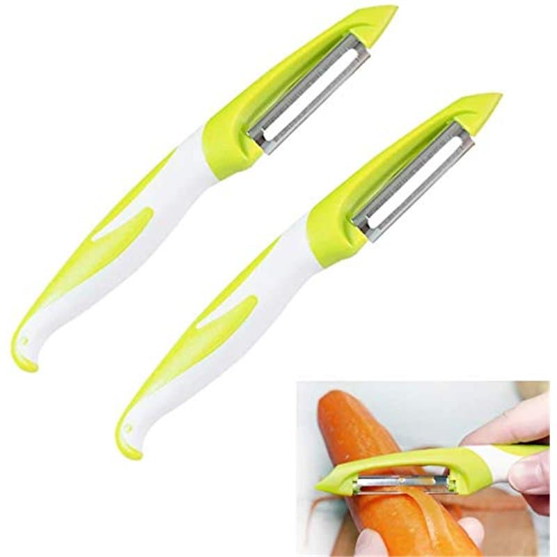 QitinDasen 2Pcs Professionnel Droites Éplucheur, Éplucheur Légumes et Éplucheur Fruits, Éplucheur Pivotant, Éplucheur Julienne,