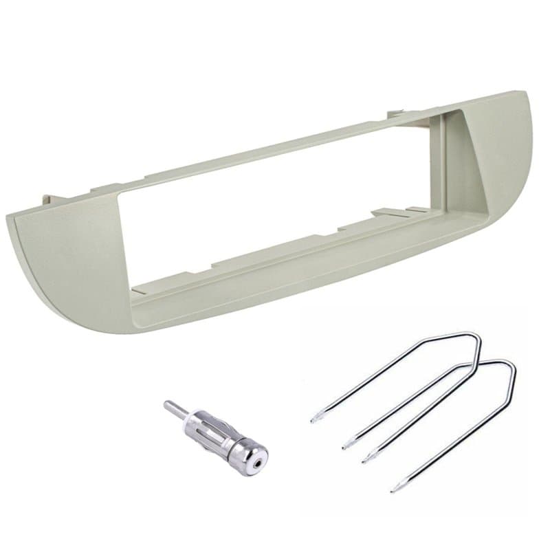 Sound-way Kit Montage Autoradio, Cadre Façade 1 DIN, Adaptateur Antenne, Clés de Démontage, Compatible avec Fiat 500 Cinquecento