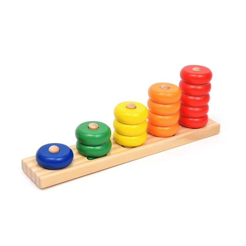 Goki - 2041786 - Formes À Trier Et À Empiler - Jeu De Tri - Rencontrez Compter avec des Anneaux, Mixte