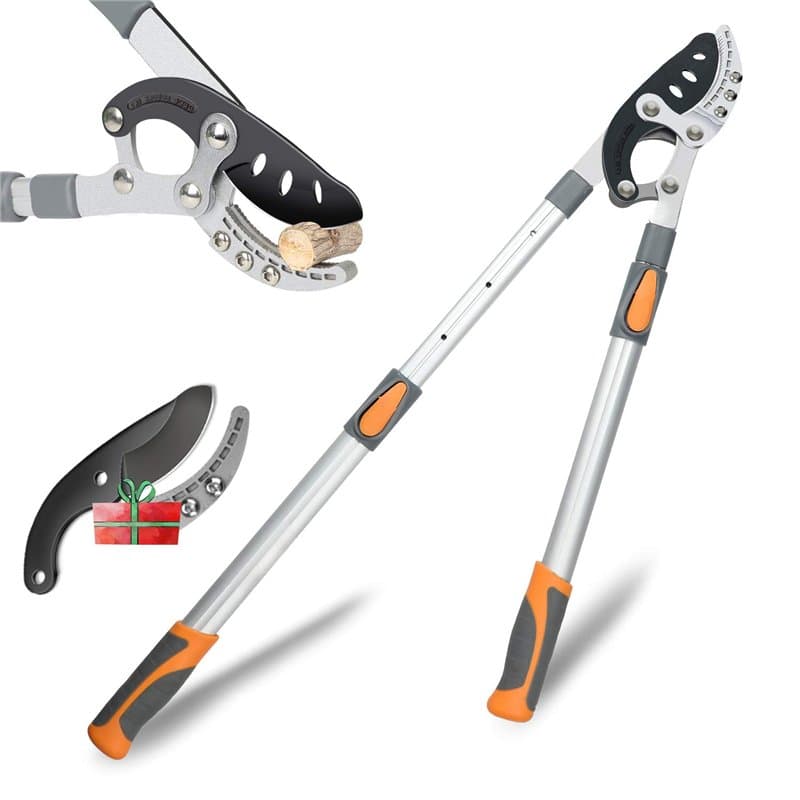 AIRAJ Coupe Branche Telescopique Ébrancheur 70-103CM,Avec Lames de Rechange,Coupe Branches les Plus Epaisses 5CM,Lame en Acier S