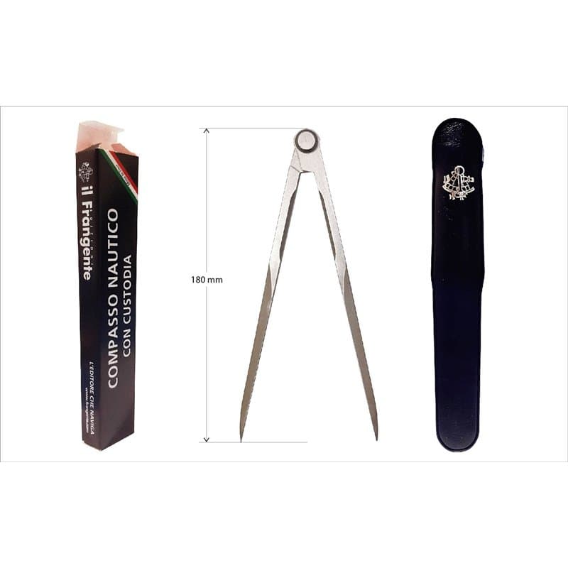 Il Frangente NF/30 Compas Nautique en métal satiné à Pointes Fixes, 18 cm