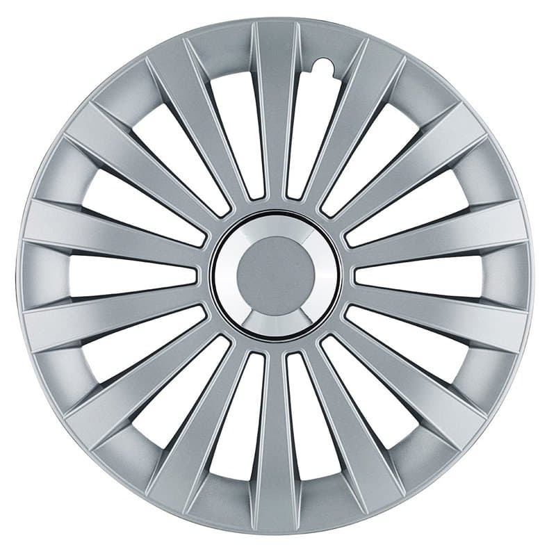 IMDICAR 4 ENJOLIVEURS Meridian Argent avec Insert Chrome 15"