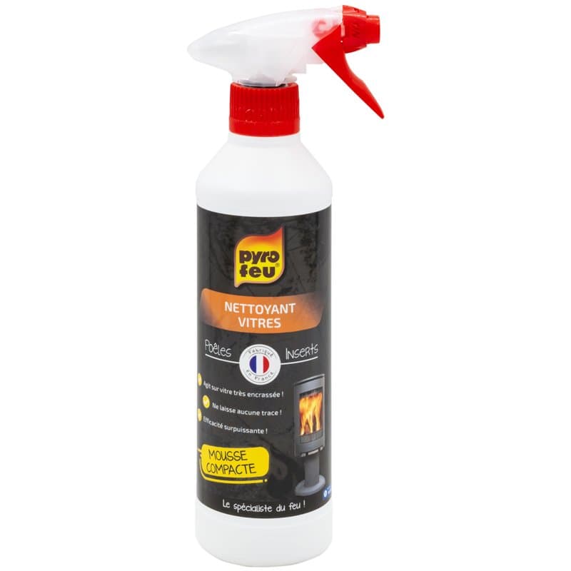 Pyro feu - Nettoyant Vitres, Fours, Rôtissoires, Hottes, Grilles, Plaques Chauffantes - Produit Ménager avec Sécurité Enfant - P
