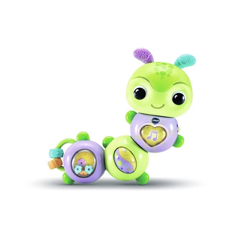VTech - Myrtille Twist Chenille, Hochet Bébé Interactif et Musical, Activité Manuelle d'Éveil, Jouet de Dentition, Cadeau de Nai