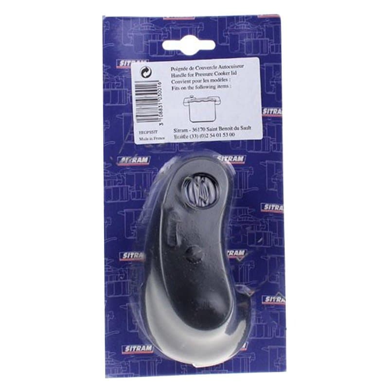 Sitram 710606 Poignée thermorésistante en Bakelite Noire pour Couvercle d'autocuiseur de la Gamme SITRAFORZA, Noir