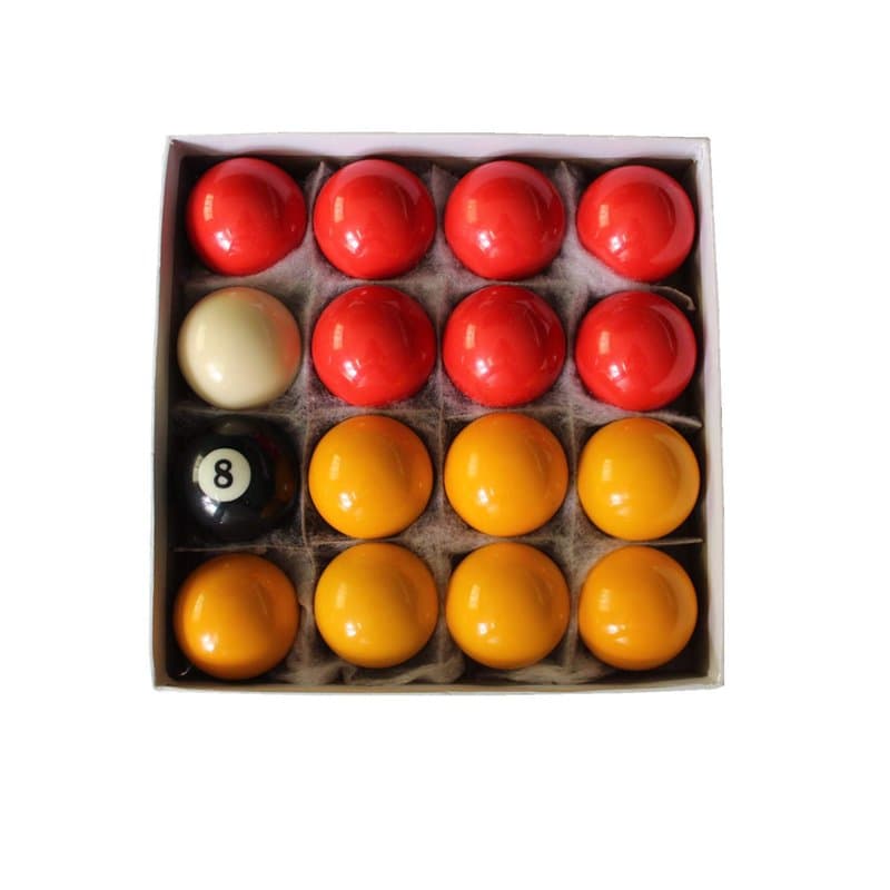 JT2D Set de 16 Boules de Billard Anglais en résine 2" (50,8mm) 7 Boules Jaunes, 7 Boules Rouges, 1 Blanche et 1 Noire