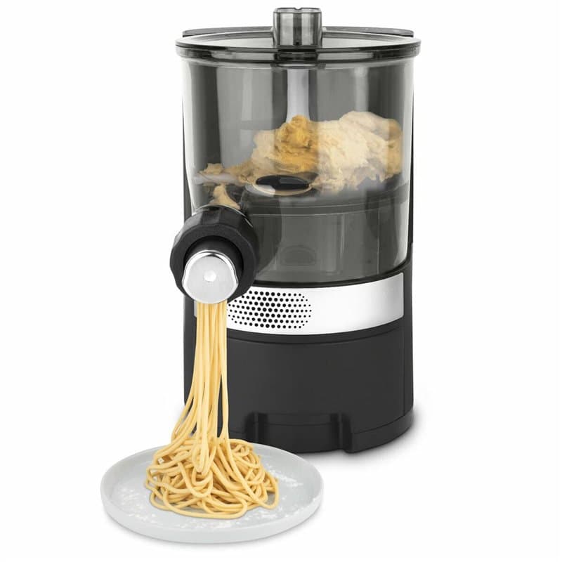 H.Koenig Machine à pâtes HOMY90, 600g de pâte, 375ml d'eau, 6 programmes automatiques sans gluten, 7 moules à pâtes: Spaghetti,
