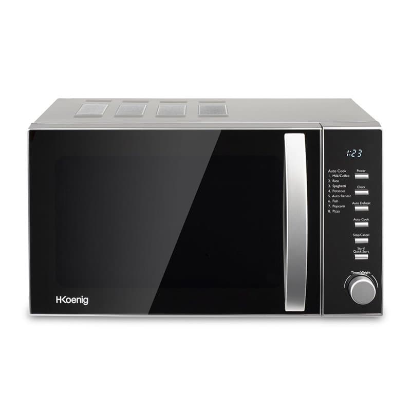 H.Koenig Four à Micro-ondes Compact Digital 20L VIO2, 700W, Plateau tournant 24,5cm, Multifonction Programmable 6 niveaux de cha