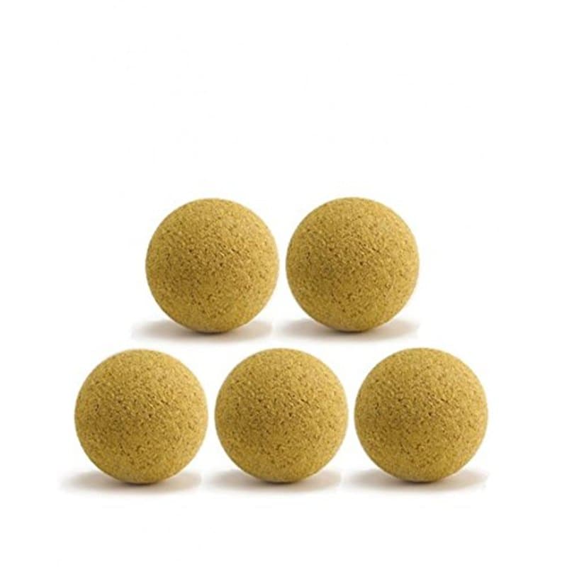 CAAA Lot de 5 balles de Baby-Foot BONZINI Jaunes en liège