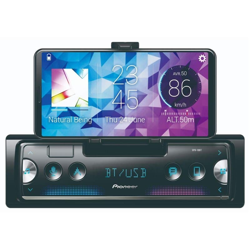 Pioneer Récepteur pour smartphone de nouvelle génération SPH-10BT, 1-DIN, avec Bluetooth, USB et Spotify, se connecte à iPhone e