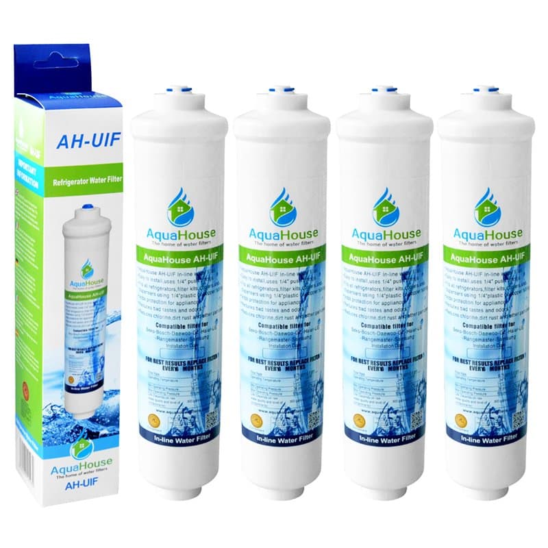 4x AquaHouse AH-UIF filtre à eau compatible pour réfrigérateur Samsung DA29-10105J, LG 5231JA2010B, Haier 0060823485A (avec filt