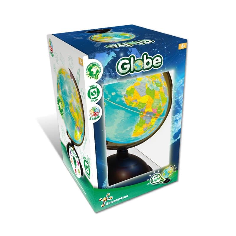 Science4you Globe Terrestre Lumineux pour Enfants +8 Ans - Globe et Atlas Geographique - Science et Geographie pour Enfants, Map