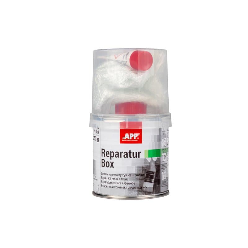 APP Reparatur Box - Kit réparation carrosserie Voiture | Kit resine Polyester + Fibre de Verre + durcisseur | Réparations Nautiq
