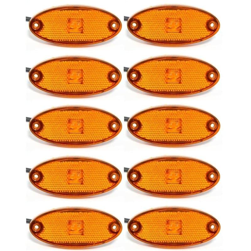 10 x LED SMD ovales Orange 12 V Feux de gabarit latéraux pour van, bus, voiture, camion, caravane