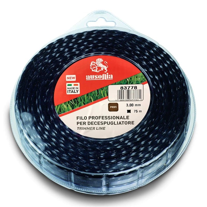 AUSONIA - Fil pour DÉBROUSSAILLEUSE Professionnelle Vertigo sous Blister 3,00 MM X 75 MÈTRES
