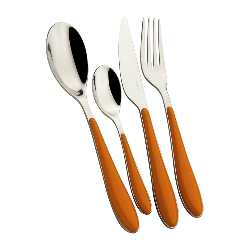 BUGATTI GGOU-023F50 Gioia Ménagère de 24 Pièces Service de Table SAN/Acier Orange 22 x 8 x 30 cm