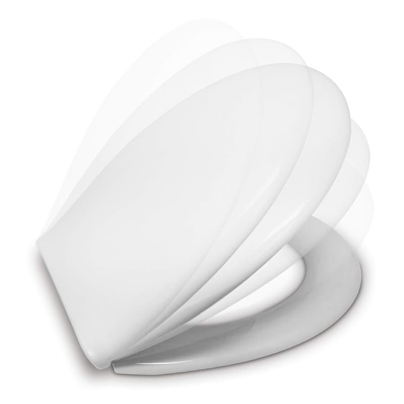 ESTOLI Abattant WC Compatible Frein de Chute | Forme O Standard | Lunette Toilette Soft Close | Charnière Réglable | Facile Inst