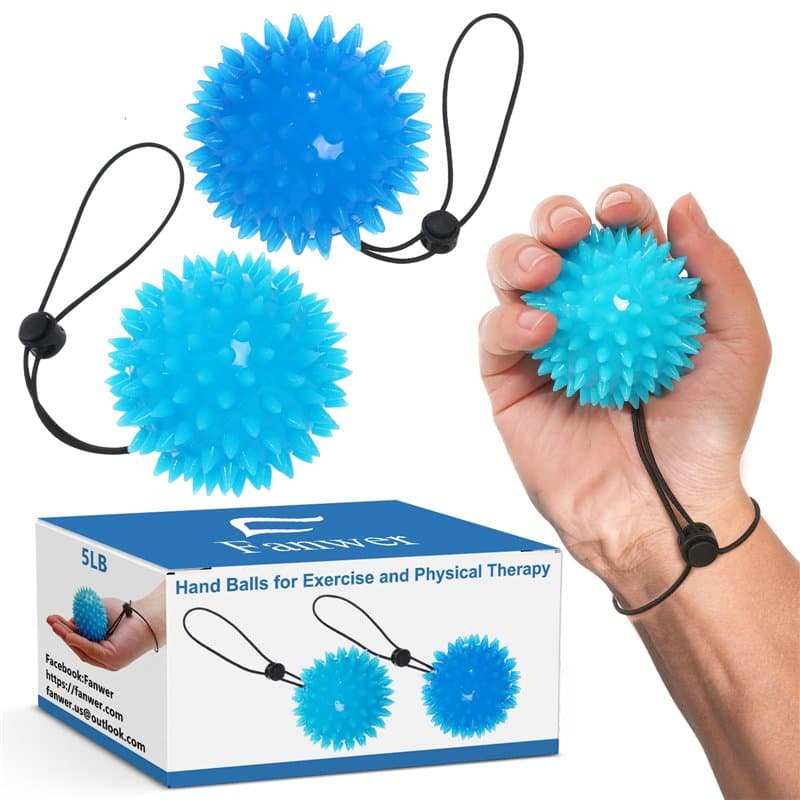 2 Pieces Balle Reeducation Main pour Exercices à la Main, Balle anti-stress pour Adultes et Enfants, (2 Niveaux de Résistance) S
