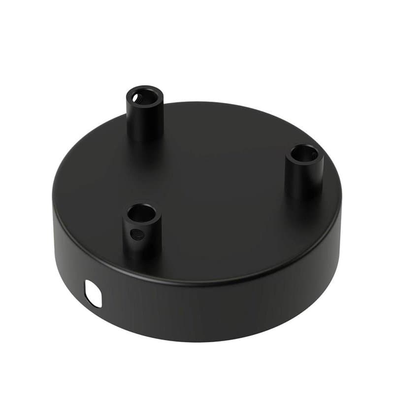 CALEX Rosace de plafond en métal à 3 trous Noir mat Diamètre 100 mm