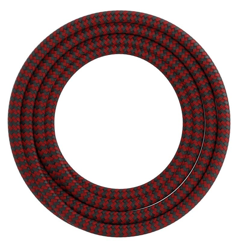 Calex Cordon en textile avec motif chevrons Rouge/noir 60 W 250 V Longueur 3 m
