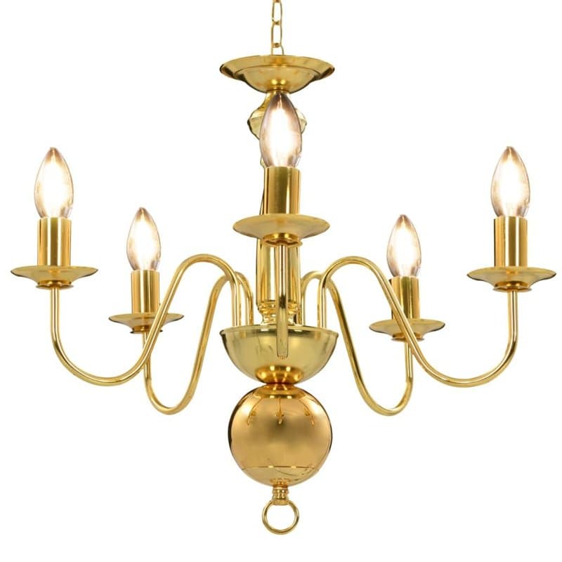 vidaXL Lustre 5 Ampoules Plafonnier Lampe Suspendue Luminaire Eclairage Salon Salle de Séjour Salle à Manger Chambre à Coucher M