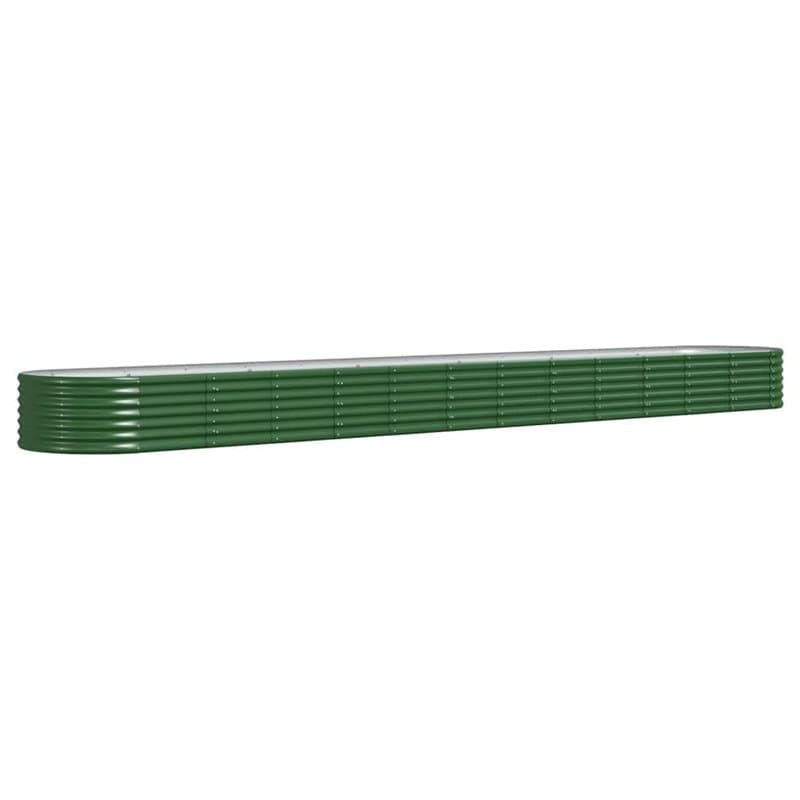 vidaXL Jardinière en acier revêtu par pulvérisation Vert 512 x 80 x 36 cm