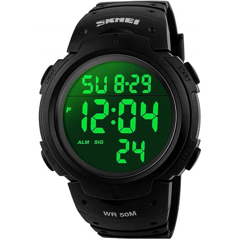 VDSOW Montre de Sport étanche avec Alarme/Chronomètre, Large Poignet Militaire avec rétro-éclairage LED pour Homme