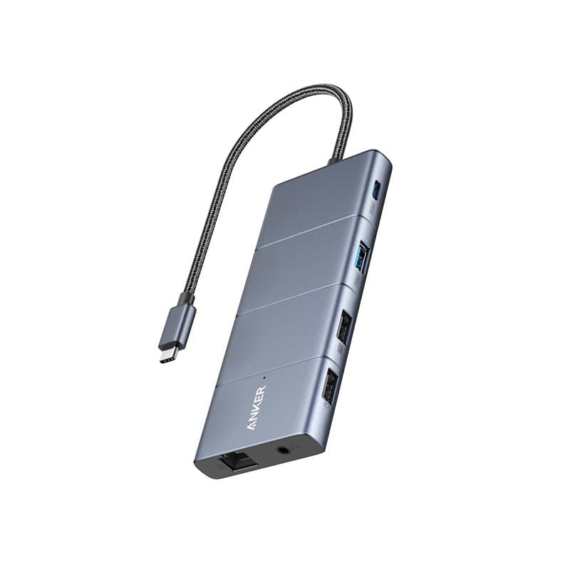 Anker 565 Hub USB-C 11 en 1 Docking Station avec Ports de données USB-C et USB-A 10 Gbps HDMI 4K DisplayPort, 100 W PD, 2 donnée