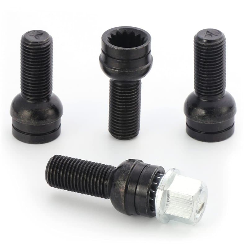 DOUDOU 4 x Boulon de Roue en Acier(M14 * 1.5 MM) Écrou de Roue Écrou de Cadenas Boulon de Protection de Roue