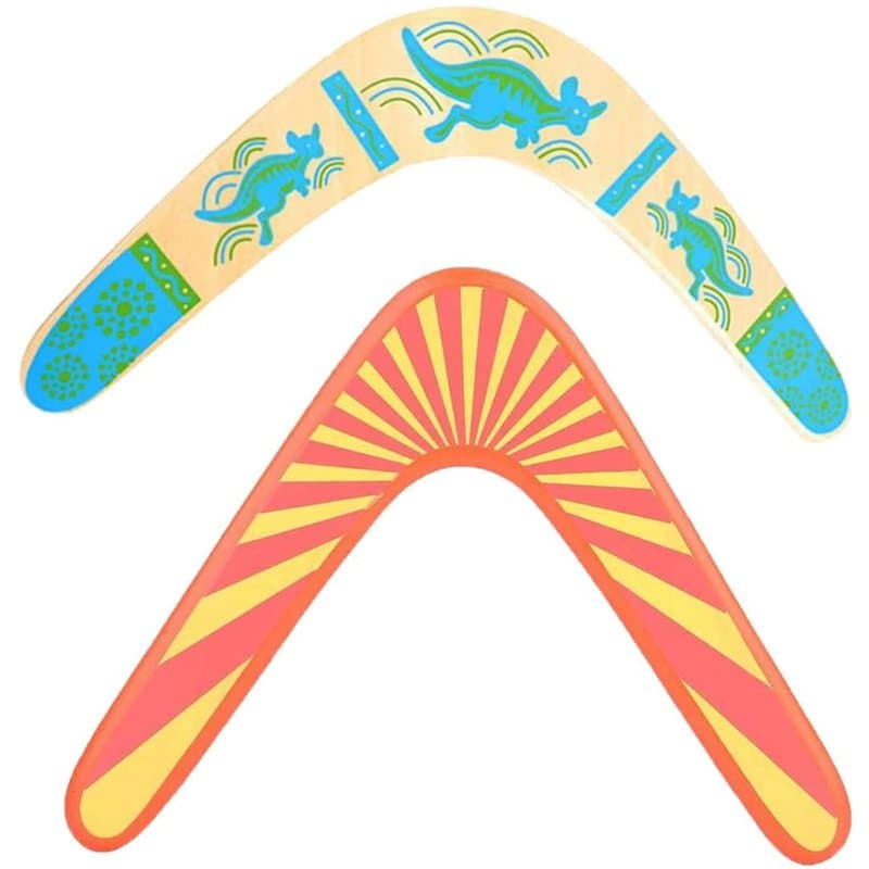 Guador Boomerang en Bois, 2 Pièces Premium Durable Boomerang en Bois Boomerang en Bois en Forme de V Jouet Volant Throwback en F