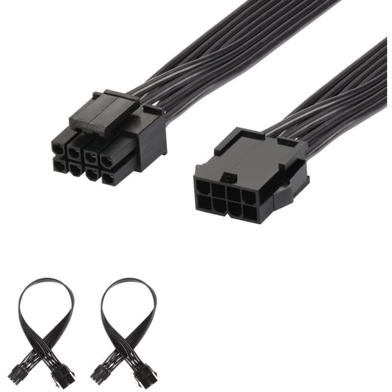 J&D 2-Pack EPS 8 Pin Câble de Extension d'alimentation, EPS 8 Broches Power Extension Câble, 30cm